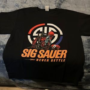 Deadpool Sig Sauer Never Settle Tee Large